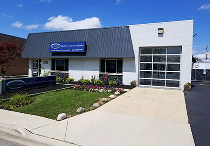 Outside view of Collision Service Center on contact page